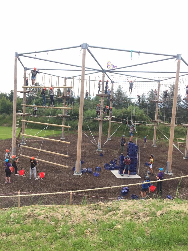 Children playing on climbing frame at IOAC 